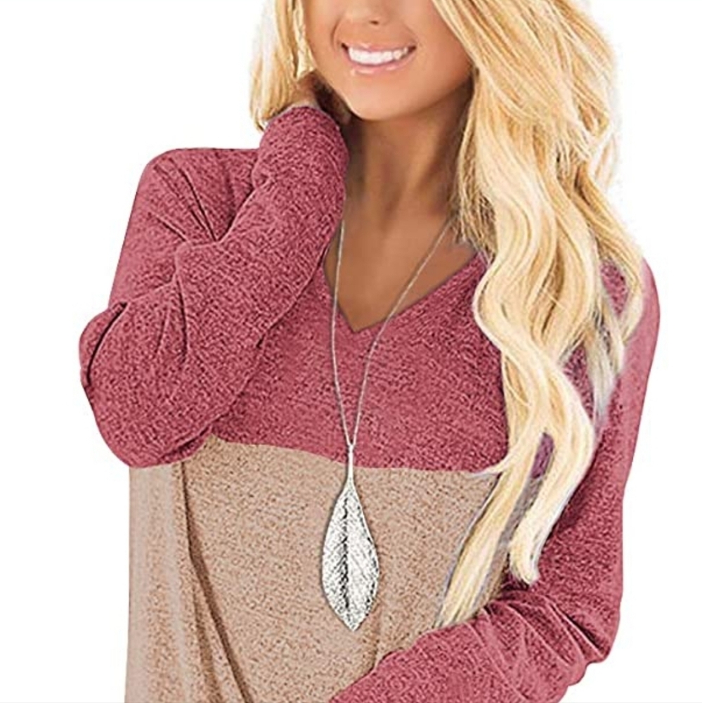 Jescakoo Tunic Tops for Leggings for Women Long Sleeve V Neck T Shirts Casual